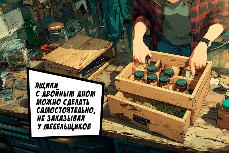 Тайник с двойным дном для хранения марихуаны